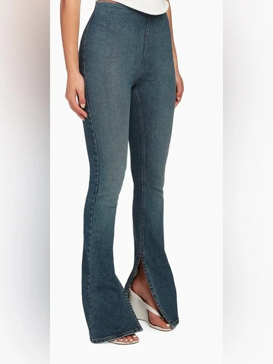 EB Denim Split Boot-Cut Denim Leggings NWT Size L - Picture 3 of 13